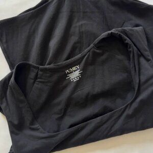 NWT Pumiey Square Neck Cap Sleeve Bodysuit | M Jet Black